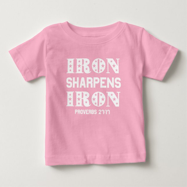 Järn Sharpens Järn Proverbs 27:11 Christian T Shirt (Framsida)