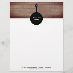 Järn Skillet Rustic Wood Restaurant Catering Food Brevhuvud