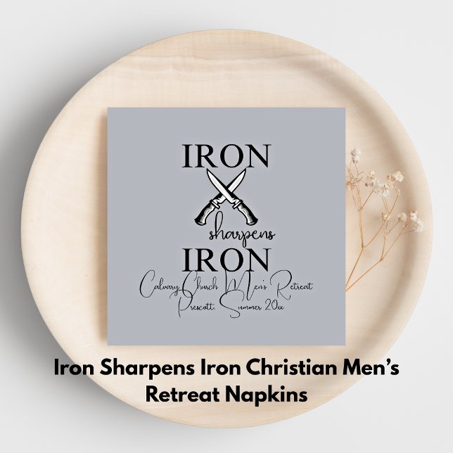 Järn slipar järn kniv kristen pappersservett (Iron sharpens Iron Knife Christian Napkins)