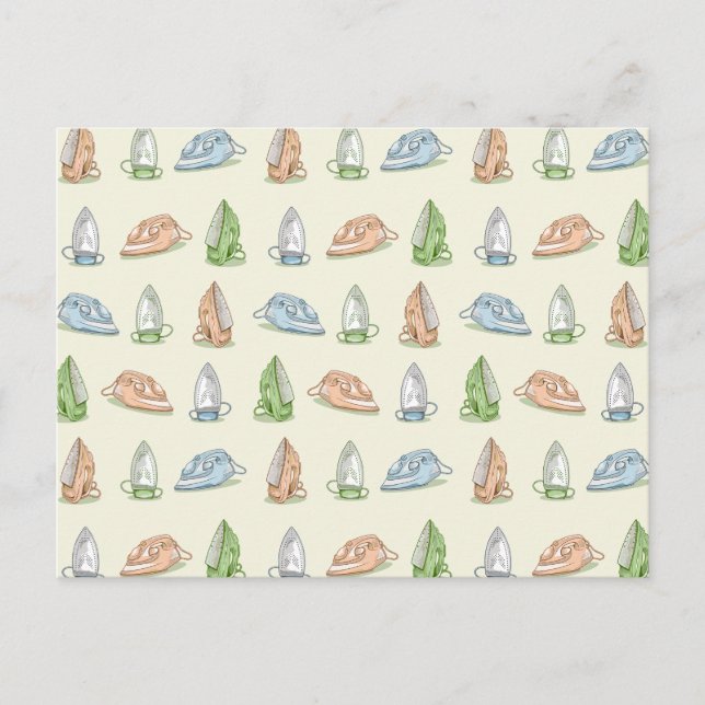 Järn strykning tvätt mönster vykort (Framsida)