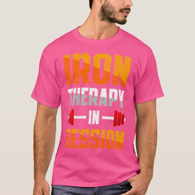 Järn-terapi vid session Barbell Gym Weightwatin T Shirt (Framsida)