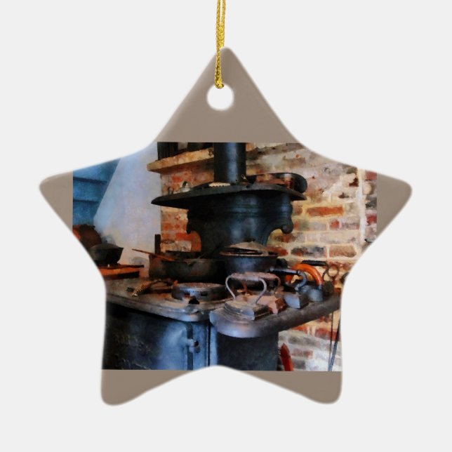 Järn Uppvärmda På Spis Julgransprydnad Keramik (Framsidan)