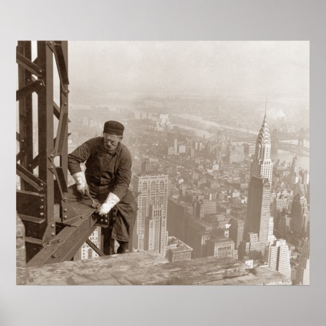 Järnarbetare Empire State Building 1930 Poster (Framsidan)