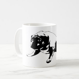Järnbläck bulldog-emblem med vild symmetri kaffemugg