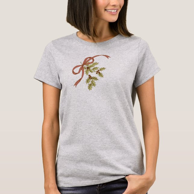 Järnek-Dagen skissar järnekbär och löv T-shirt (Framsida)