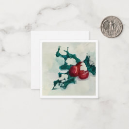 Järnek i snö anteckningskort