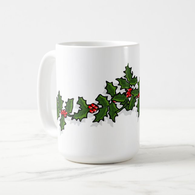 Järnek- och Mistletoejulmugg Kaffemugg (Framsida vänster)