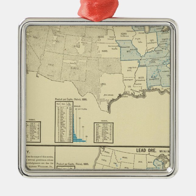 Järnmalm som bryter regioner julgransprydnad metall (Framsidan)