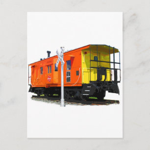 Järnväg Caboose & Crossbuck Vykort
