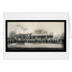Järnväg & Cavalry Photo 1907 Hälsningskort