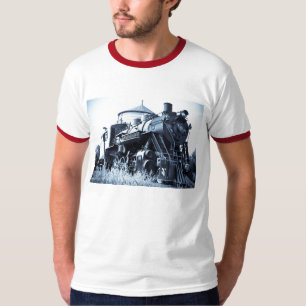 Järnväg för motor för ånga för vintage för  t shirt