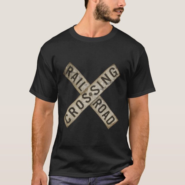 Järnväg genom Tåg Sign Tåg T Shirt (Framsida)