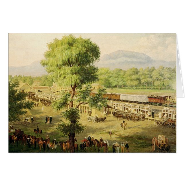 Järnväg i dalen av Mexico, 1869 Hälsningskort (Framsidan Horizontal)