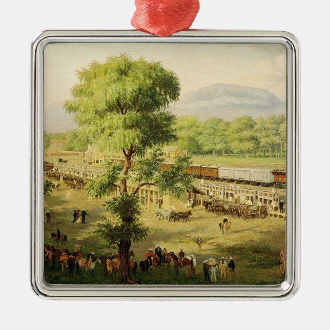 Järnväg i dalen av Mexico, 1869 Julgransprydnad Metall (Framsidan)