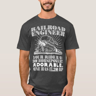 Järnväg Ingenjör Horsepower Funny Locomotive T Shirt