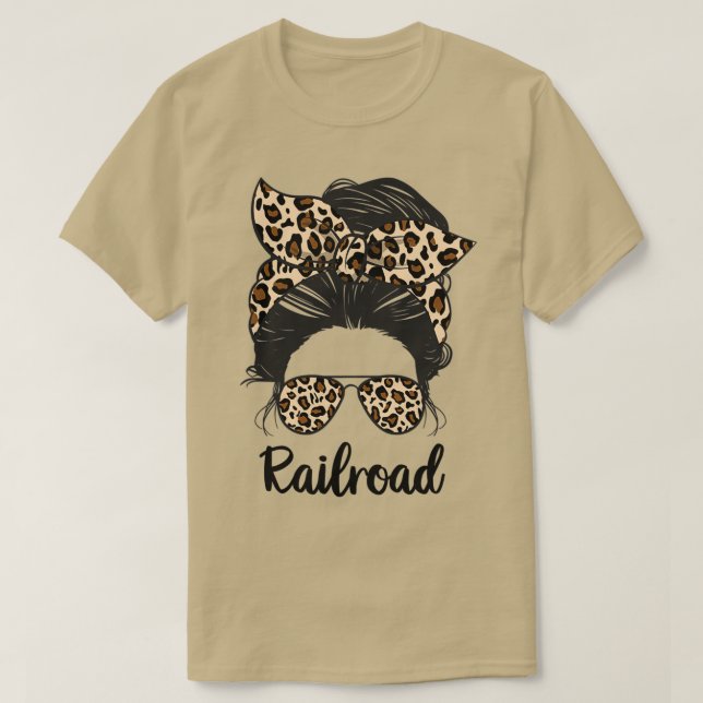 Järnväg Messy Bun Life Railroad MAMMA Life Railroa T Shirt (Design framsida)