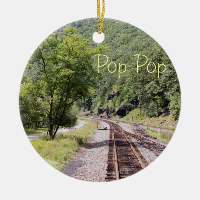 Järnväg spårar prydnaden julgransprydnad keramik (Framsidan)