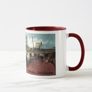 Järnväg spårar väggmålningen 1910 mugg