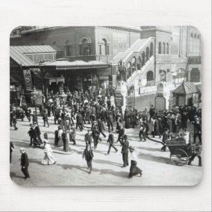 Järnväg station för bred gata, London, c.1890 Musmatta