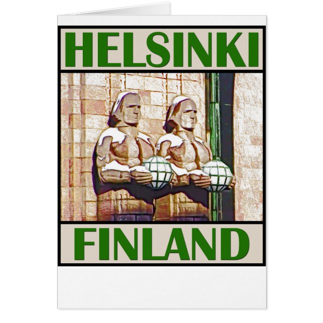 Järnväg station för central, Helsingfors Hälsningskort (Framsidan)