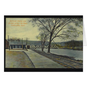 Järnväg Station-hälsningskort Hälsningskort