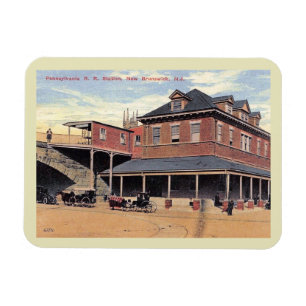 Järnväg Station, New Brunswick, NJ Vintage Magnet