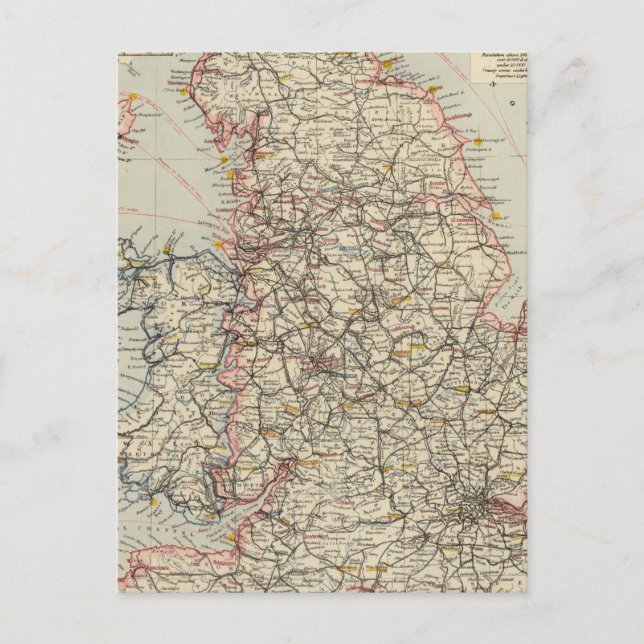 Järnväg, statistiskt England, Wales Vykort (Framsida)