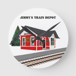 Järnväg Tåg Depot-julmodell, rum klocka