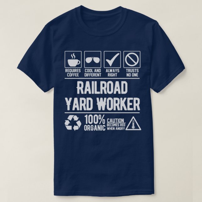 Järnväg Yard Worker-jobb T Shirt (Design framsida)