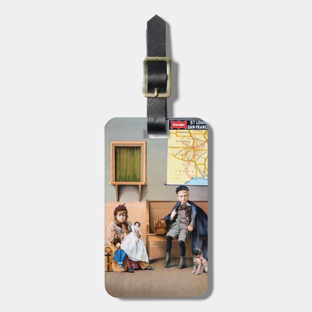 JÄRNVÄGAFFISCH, 1898 BAGAGEBRICKA (Vertikal Framsida)