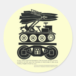 Järnvägar flyttat 90% allra fraktar i världskrig 2 runt klistermärke