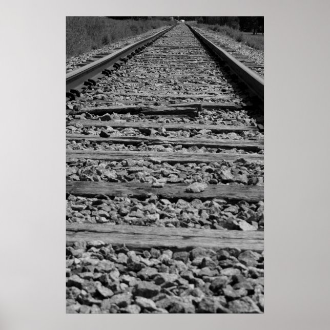 Järnvägar, svarta och vita poster (Framsidan)