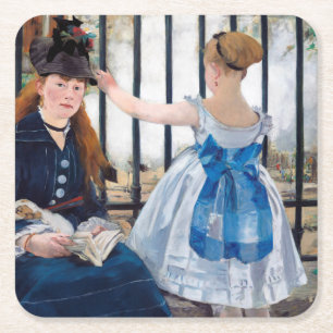 Järnvägen, Edouard Manet Underlägg Papper Kvadrat
