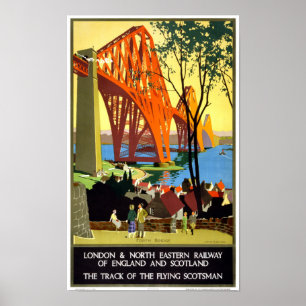 Järnvägen England och Skottland Vintage affisch