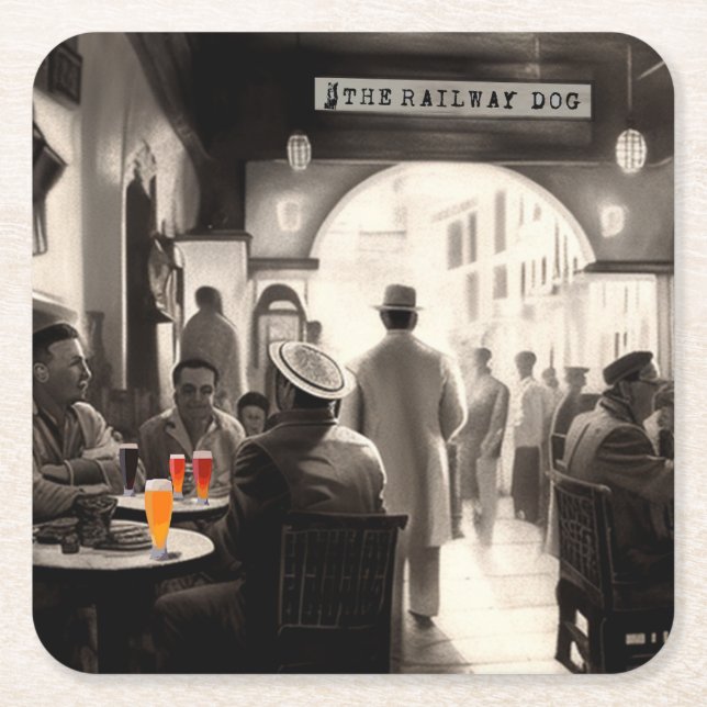 Järnvägen Hund Casablanca Underlägg (Framsidan)