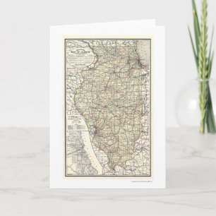 Järnvägen Karta av Illinois 1898 Kort