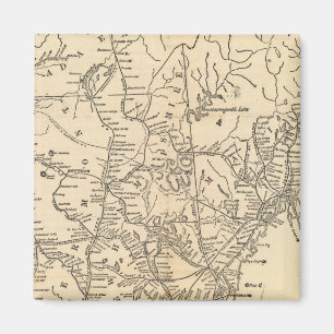 Järnvägen karta New England Stater Magnet