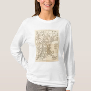 Järnvägen karta New England Stater T-shirt