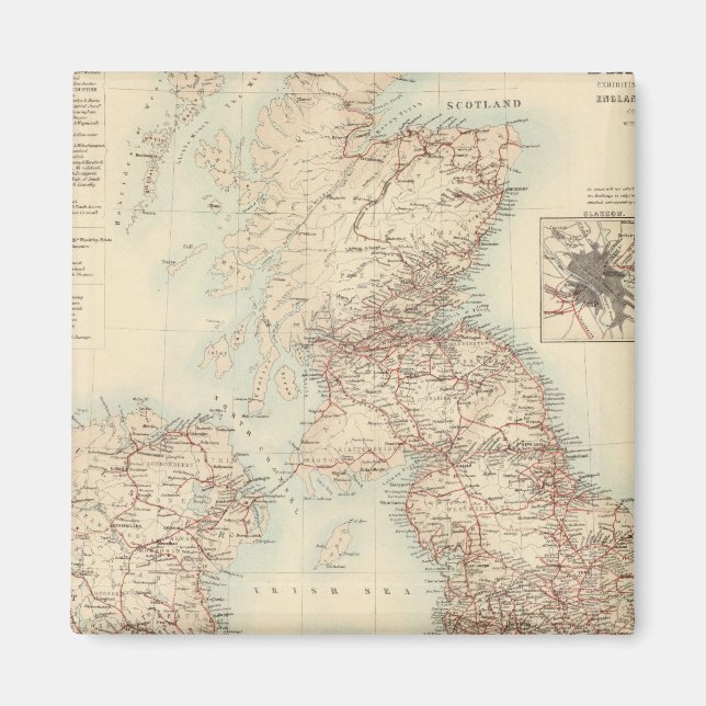 Järnvägen Karta på Brittiska öarna Magnet (Framsidan)
