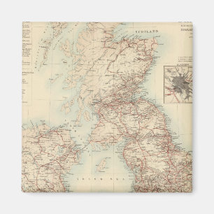 Järnvägen Karta på de brittiska öarna Magnet