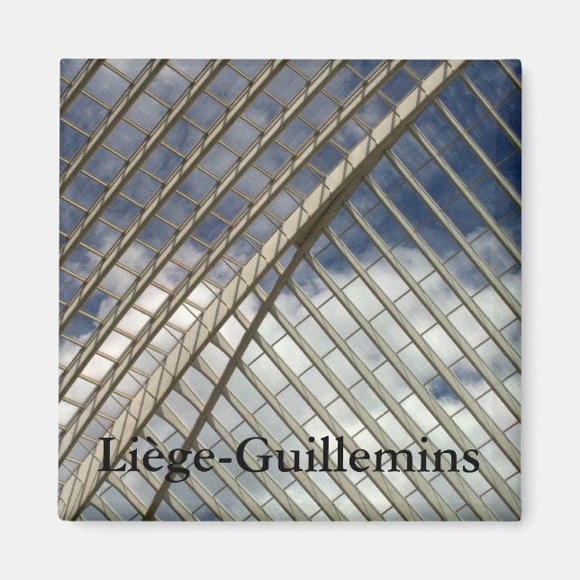 Järnvägen Liège-Guillemins station Magnet (Framsidan)
