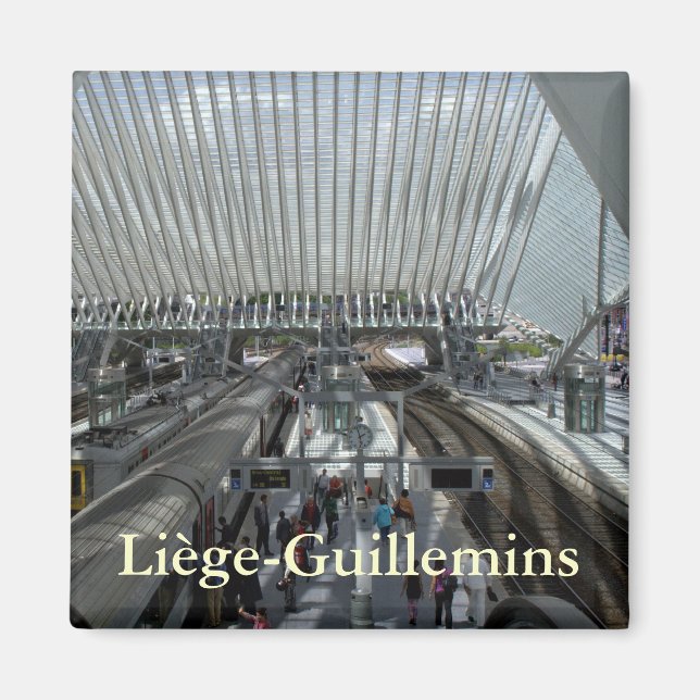 Järnvägen Liège-Guillemins station Magnet (Framsidan)
