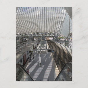 Järnvägen Liège-Guillemins station Vykort