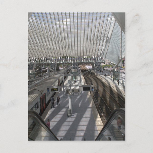 Järnvägen Liège-Guillemins station Vykort (Framsida)
