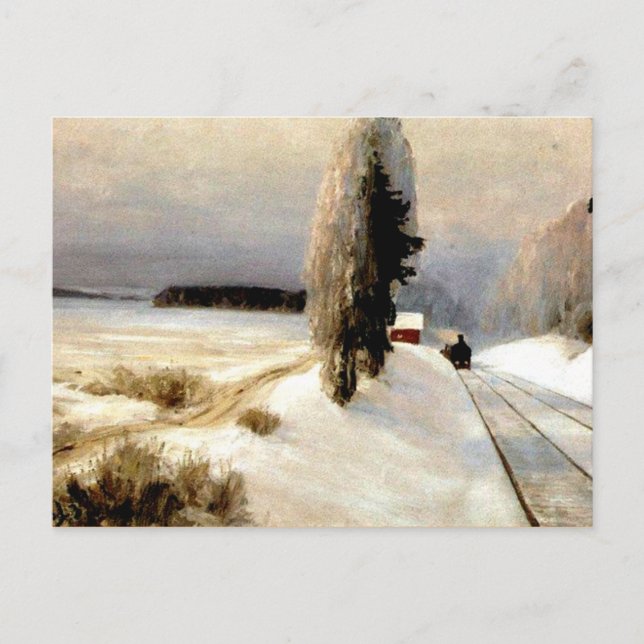 Järnvägen nära Station i Tarusa Vykort (Framsida)