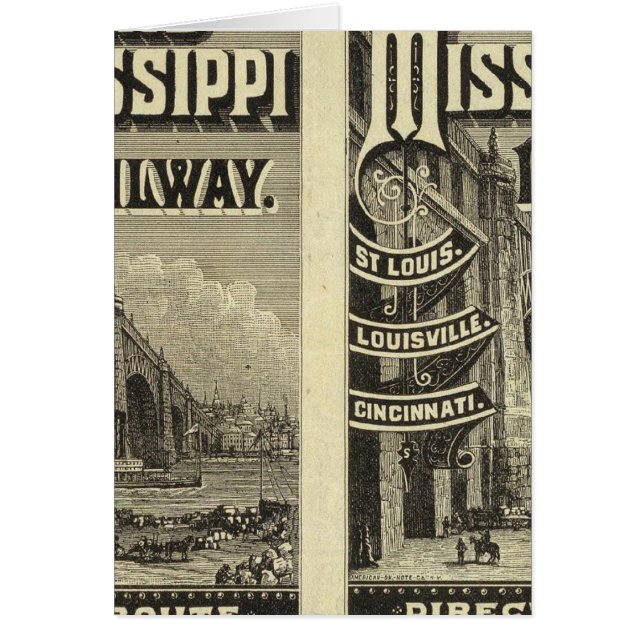 Järnvägen Ohio och Mississippi Hälsningskort (Framsidan)