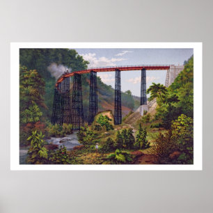 Järnvägen överbryggar på Metlac, från 'album av Poster