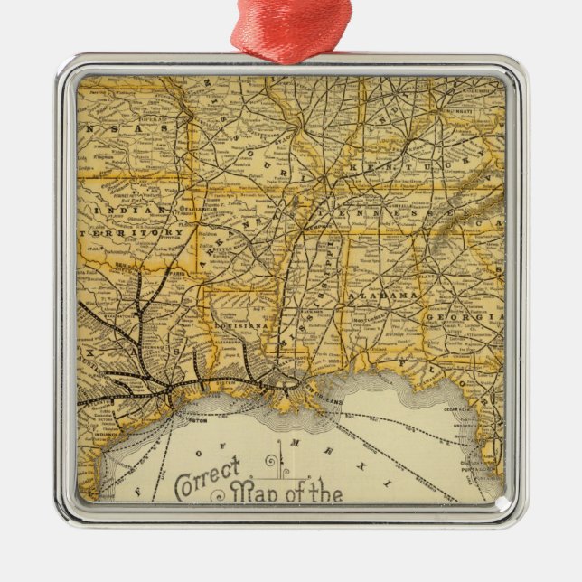 Järnvägen steamship fodrar Sydlig Stillahavs- Julgransprydnad Metall (Framsidan)