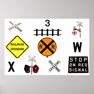 Järnvägkorsning tecken poster