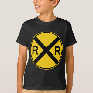 Järnvägkorsningen huvudväg undertecknar t-shirt